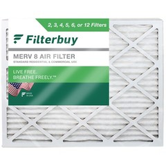Filterbuy 20x25x4 Pleated Air Filters, Replacement for HVAC AC Furnace (MERV 8)