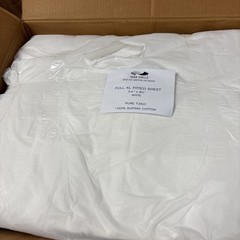 FULL SIZE 54 X 80 X15 XL FULL FITTED SHEET 350 CT 100% ORGANIC COTTON PURE WHITE