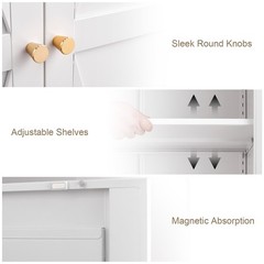 71″ Kitchen Pantry Storage Cabinet, Metal Storage Cabinet with Doors and Shelves