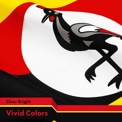 G128 Uganda Ugandan Flag 3×5 Ft LiteWeave Pro Series Printed 150D Poly