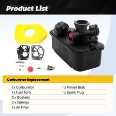 Carburetor with 494406 Fuel Gas Tank For Briggs Stratton 494406 498809 498809A