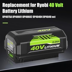 1~6PACK 8.0Ah Battery 40 Volt for Ryobi 40V Lithium OP40602 Battery with LED