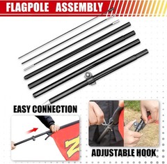 Anley 8 FT Open Feather Flag with Pole Kit with Storage Bag Outdoor Advertising