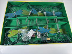 Dragonfly Lights, White Lights w/ Blue & Yellow Dragonflies, Indoor/Outdoor NOB