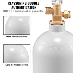 5 lbs Aluminum CO2 Cylinder with CGA320 Valve for Homebrew Draft Beer Aquarium