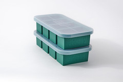 1 Cup Silicone Freezer Molds with Lids – Soup Cubes with Steel Reinforced Rim –