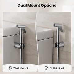 Stainless Steel Brushed Nickel Bidet Sprayer with Shattaf Adapter and Hose