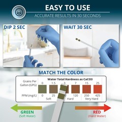 WeAQUA Water Hardness Test Kit – DoubleCheck 50 Strips – Hard