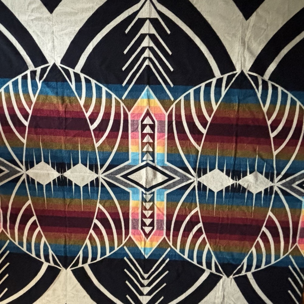 NWT Indian Creations by Incas 80% Alpaca Blanket 75×88 Ecuador Reversible Tribal
