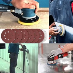 72Pcs 5 inch Sanding Discs 8-Hole Hook Loop for Orbital Sander Paper 40-320Grit