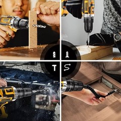 24V Cordless Drill Set Electric Power Drill 34Pcs with 3/8 Inch Keyless Chuck