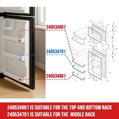 For Frigidaire Refrigerator 240534701 240534901 3PC Door Rack Shelf Retainer Bar