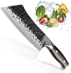 Cleaver Knife Hand Forged Kitchen Knife Hammered High Carbon Steel Chef’s Knife