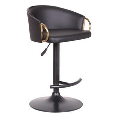 Armen Living Solstice 24.25-32.25″ Modern Metal Swivel Bar Stool in Black/Gold