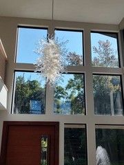 Classic White Large Handmade Blown Glass Chandelier Lighting Pendant W32″xH60″