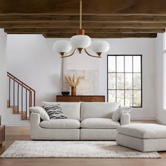 Brushed Brass 3-Head Globe Chandelier – Adjustable Industrial Ceiling Light