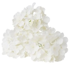 VEVOR 65 Pcs Artificial Silk Hydrangea Flowers 9.8 In Bouquet Arrangement White
