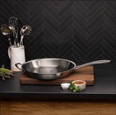 M5 Pro-Ply 5-Ply Stainless Steel Frying Pan |Oven &Dishwasher Safe-Extra sturdy.
