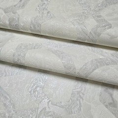 White cream tan silver trellis lines faux liquid art marble textured Wallpaper