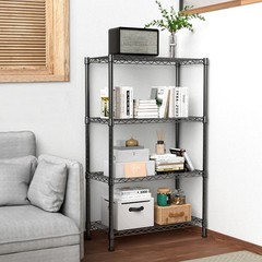 5-Tier Garage Rack Wire Unit Adjustable Storage Shelf Steel Heavy Duty Black 63″