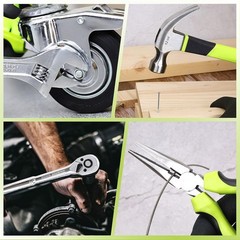 FASTPRO 198-Piece Household Tool Set,Home Repairing Tool Set with Toolbox, Green