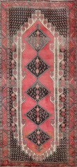 Vintage Pink Traditional Area Rug 5×11 Hand-knotted Wool Geometric for Any Room