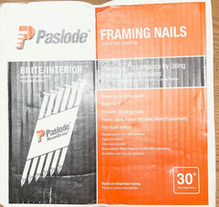 Paslode 650836 Framing Nail, 3” L, 11 ga Gauge, Steel Full-Round Head 2500 Nails