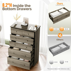 Wood Drawer Organizer with Metal Handles for Bedroom Living Room Hallway Wood