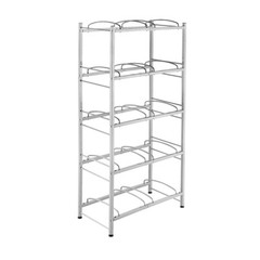 VEVOR 5-Tier Water Jug Holder Double Row Water Jug Rack 10 Bottles Silver Gray