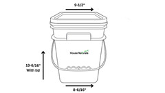 4 Gallon Square Plastic Bucket Food Grade BPA Free containers( Pack of 2 )Yellow