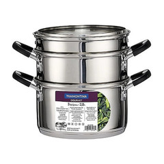 Tramontina 3Qt Stainless Steel Steamer Double Boiler 4-Piece Set Induction Ready