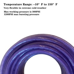 Air Hose 1/4 in x 100 ft, Polyurethane(PU), Reinforced Air Compressor Hose, L