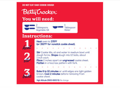 Betty Crocker Peanut Butter Cookie Mix, Makes twelve (12) 2-inch Cookies, 7.2oz