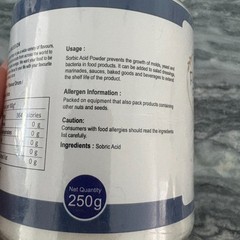 NEW Flavour Drum Sorbic Acid Powder Food Grade Preservative Powder 250g sealed