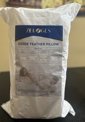 Zibroges Goose Feather Pillow Queen Size Pack of 2, White New Sealed