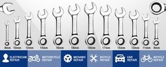 WORKPRO 12-piece Stubby Ratcheting Wrench Set, Metric 8-19mm 72-Tooth Cr-V Steel