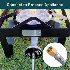 12FT High Pressure Adjustable Propane Gas Regulator Hose Indicator, Stainless