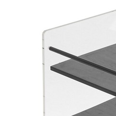 Acrylic End Table,Rectangle Side Table, Bamboo Acrylic Modern End Table