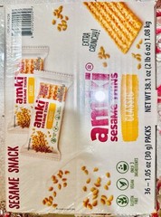 Amki Sesame Thins Classic, 36 x 1.05oz (30g) Packs-Free Shipping-Expiration 2027