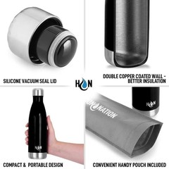17oz, 25oz, 34oz Stainless Steel Water Bottle – Insulated & Leak-Proof