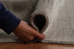 Gray Tribal Indian Area Rug 8×10 Hand-knotted Wool Oriental Carpet for Any Room