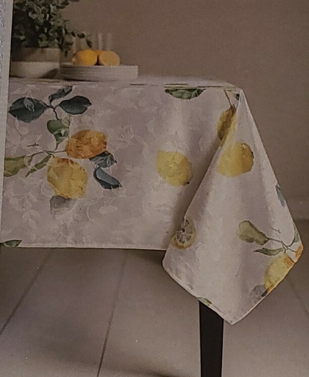 Benson Mills ~ Jacquard Tablecloth ~ 52″ x 70″ ~ Seville Lemons ~ Easy Care