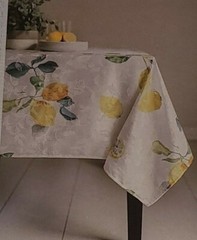 Benson Mills ~ Jacquard Tablecloth ~ 52″ x 70″ ~ Seville Lemons ~ Easy Care
