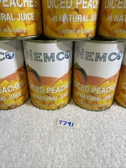 LOT of 9 Nemco Diced Peaches Natural Juice, 15oz EA , 07/09/2028. ( T791)
