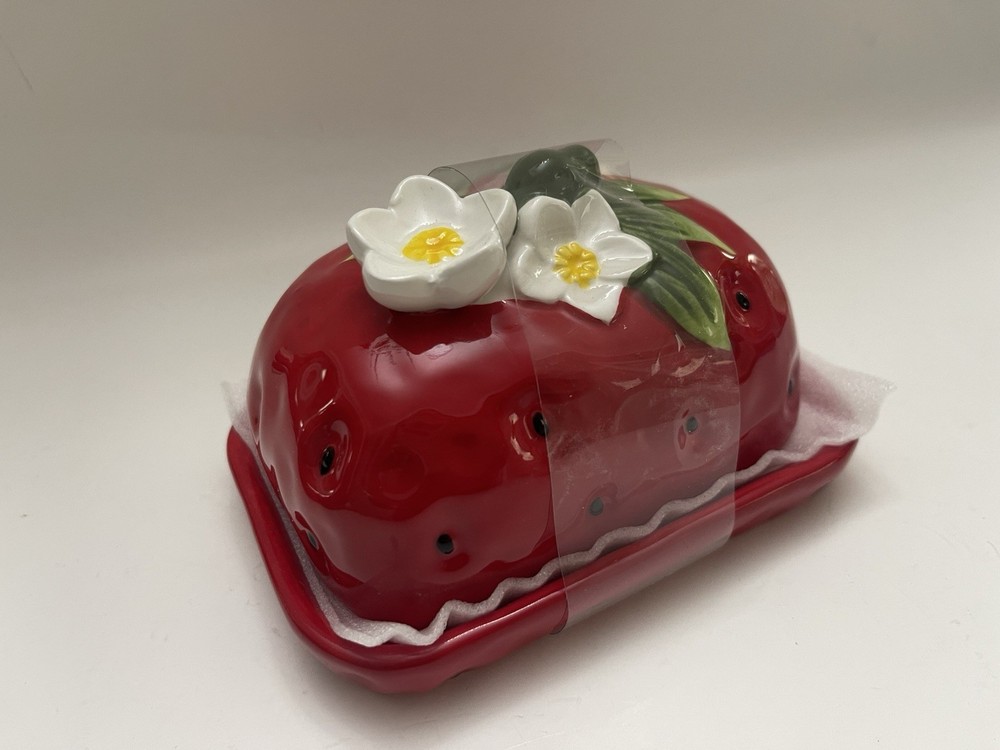 The Strawberry Collection By CornerRuby Butter Dish Hand wash Only