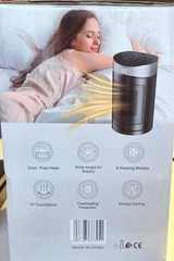 PTC Fan Heater with Remote Control 1500W Adjustable Modes Silver Compact Design