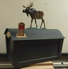 Mailbox topper / ornament, MAJESTIC MOOSE. Solid aluminum will not rust AS SHOWN
