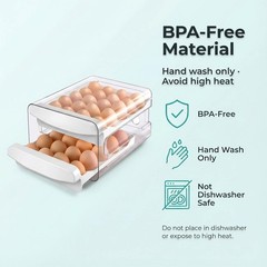 Zagtag Egg Holder for Fridge 2 Tier 40 Egg Organizer Clear Storage Tray