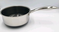 HexClad 2-QUART SAUCEPAN with LID 2 QT Hybrid Non Stick Pot -Used Good Condition