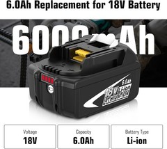2X 6.0Ah 18V Lithium-Ion Battery For Makita 18V BL1860B BL1850B BL1840B BL1815B